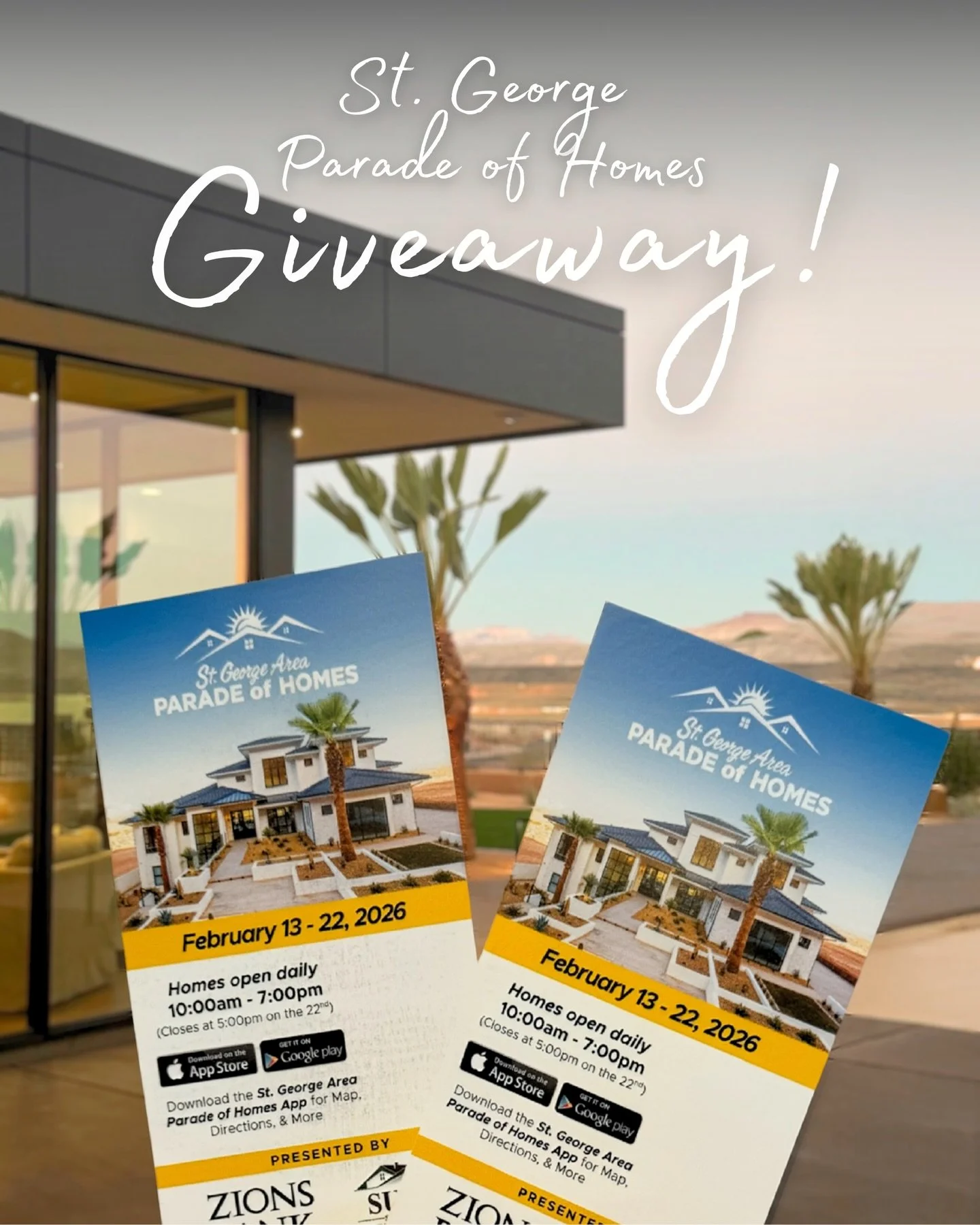 Okay okay&hellip; one more giveaway 👀

We&rsquo;re giving away 2 tickets to the @stgeorgeparadeofhomes plus a $50 gift card to @redfortcuisine 

Perfect excuse for a day of design inspo and a great meal after - what a coincidence it falls on Valenti