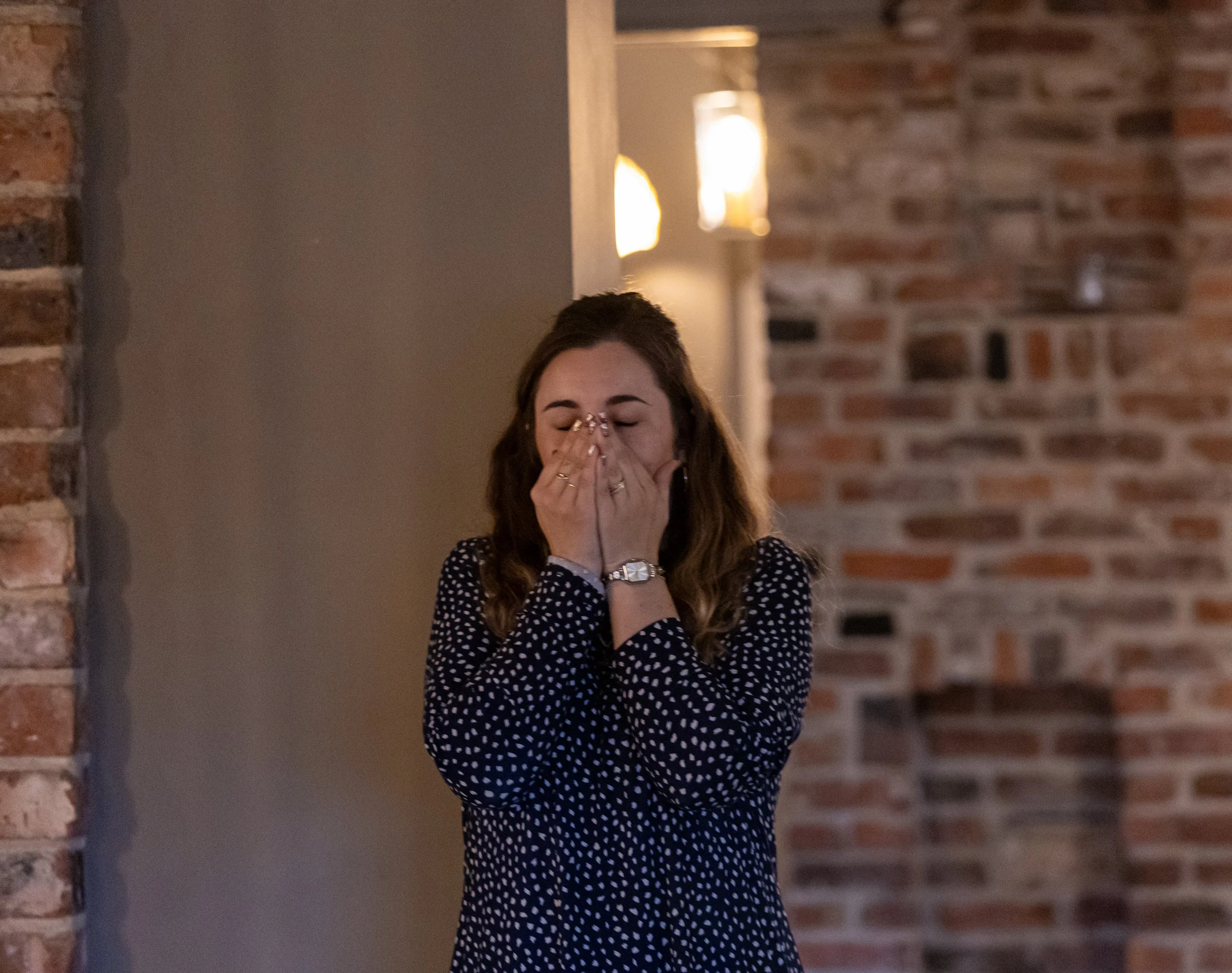 piage showing us how to small the essential oils at our networking session