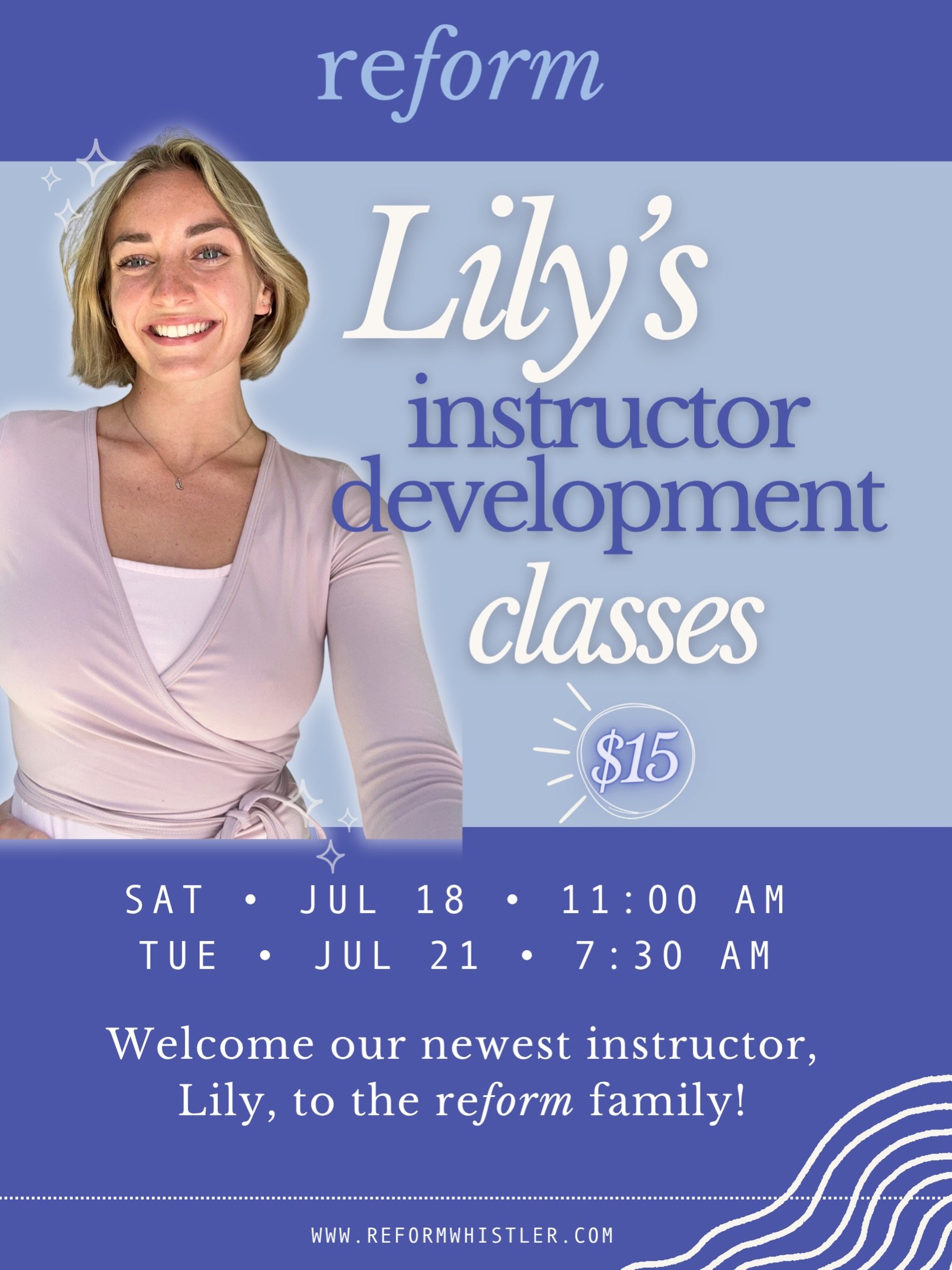 👏 👏 Join us in supporting Lily as she emerges from instructor-in-training to a full-blown instructor at Reform :) You&rsquo;ve likely seen Lily in classes, quietly taking on challenging moves with exquisite form and a smile, and you&rsquo;re about 