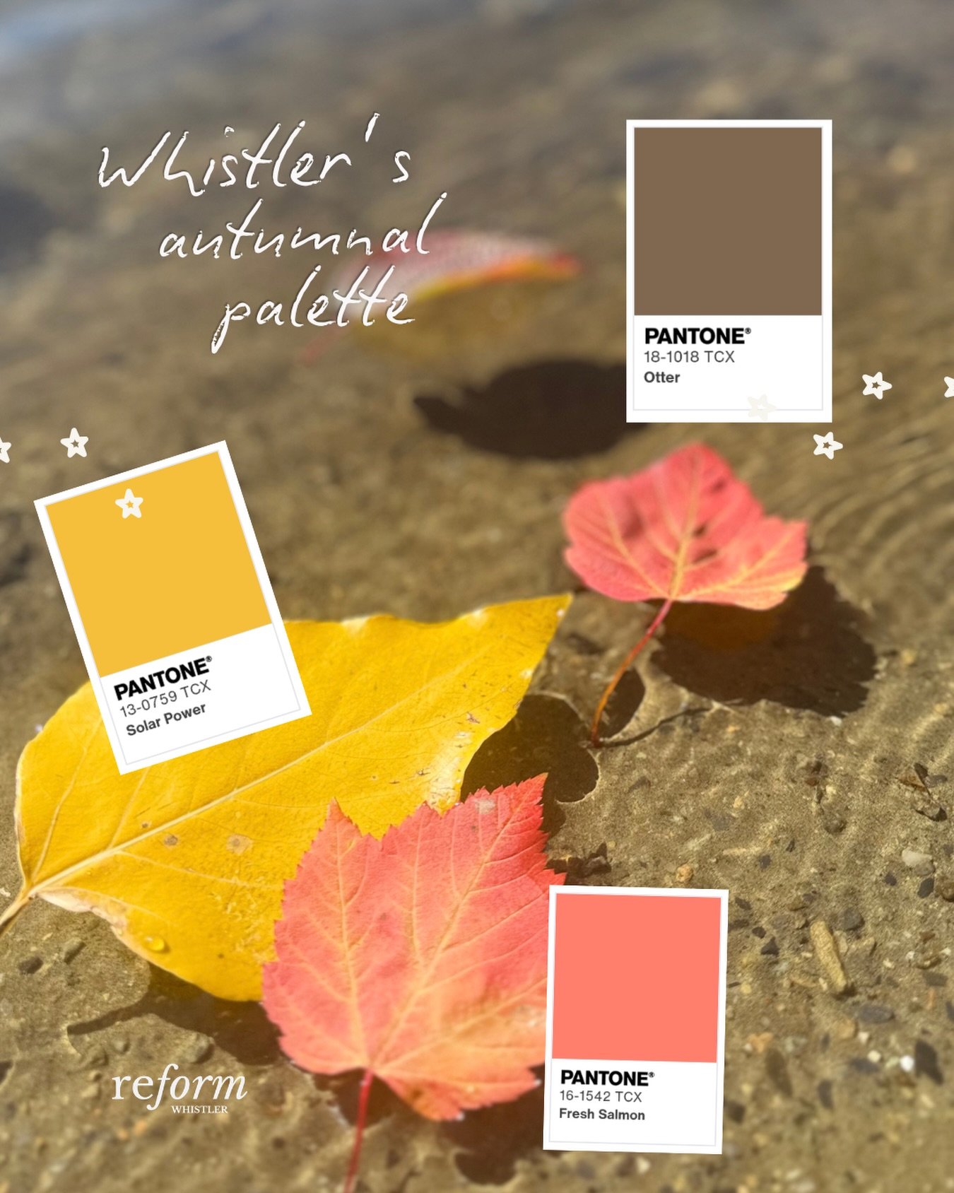 🍂 Looking for seasonal wardrobe inspo? 🍁 
Might we suggest Whistler&rsquo;s au natural autumnal palette? 🎨  these feisty cottonwoods &amp; red maples have our vote 😉