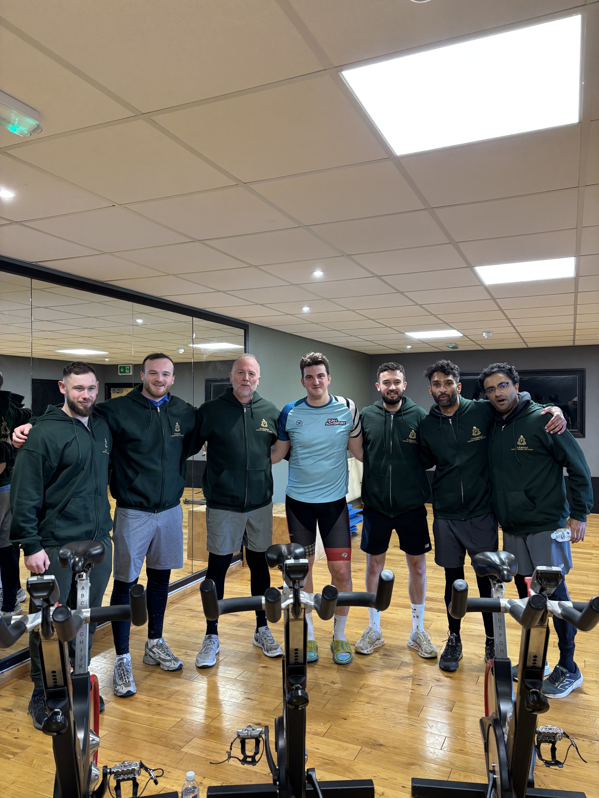 A photo taken after an intense spin workout with pro cyclist Harry