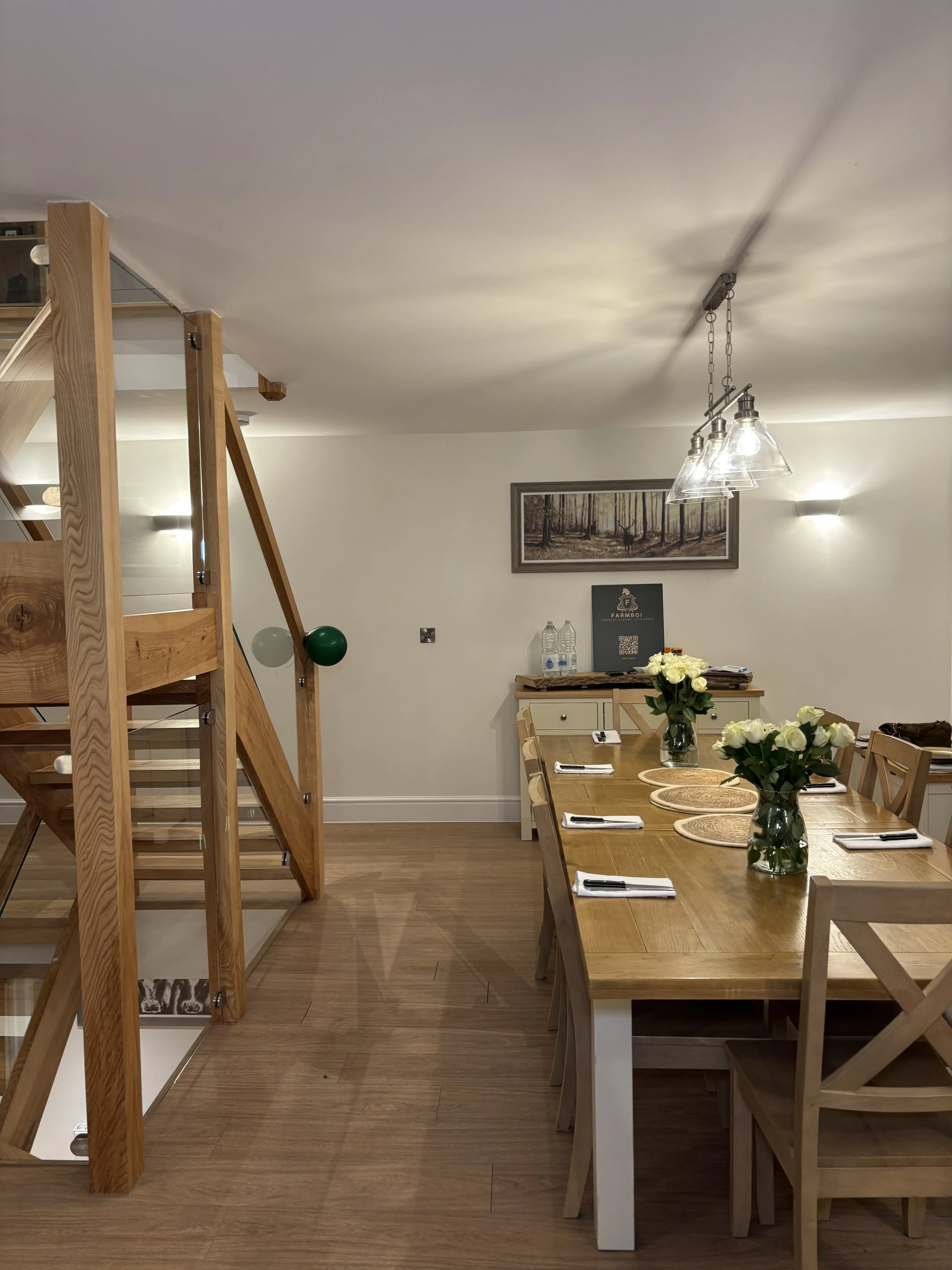 The table set for dinner 