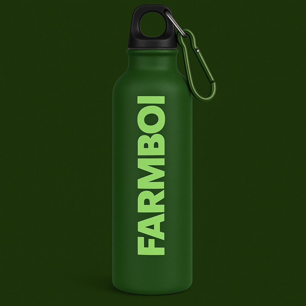 Farmboi James Steel Water Bottle in Forest Green