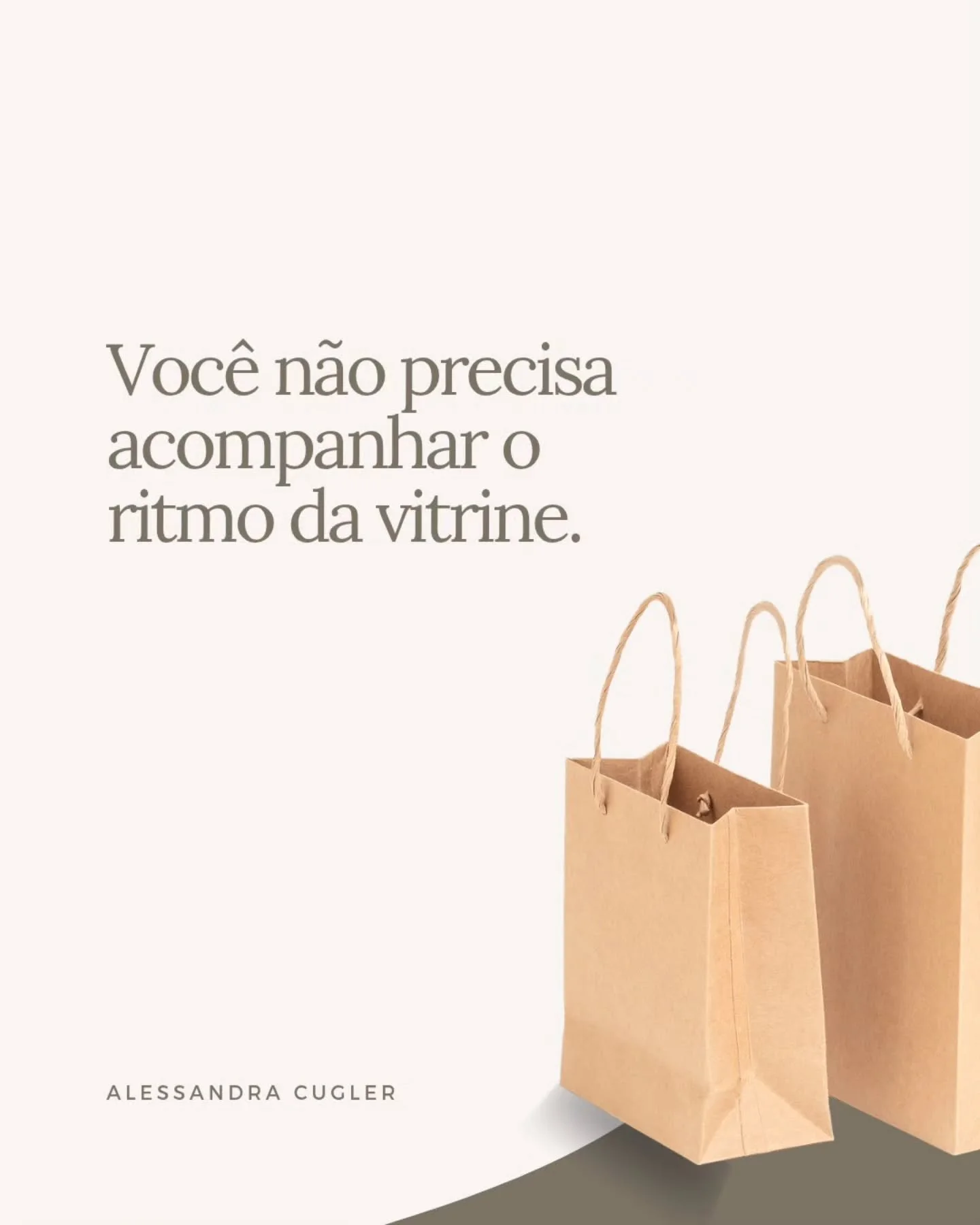 Por mais que "pare&ccedil;a" necess&aacute;rio, voc&ecirc; n&atilde;o precisa correr junto 🤍

Alessandra