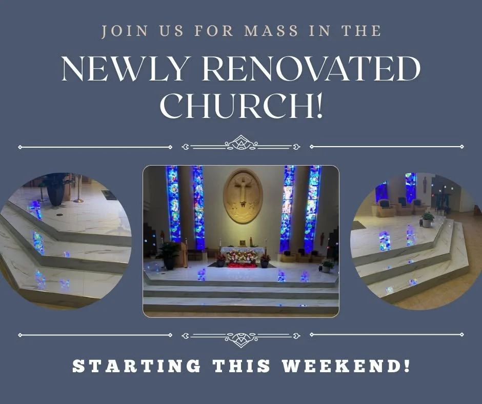 The Church is officially back open and fully renovated. Join us this weekend back in the Church!
