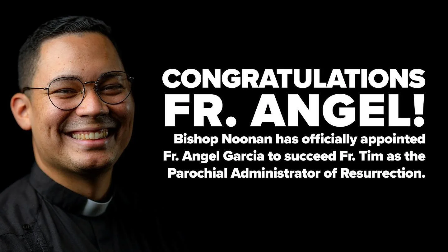 Congrats Fr. Angel on your new appointment starting November 30!