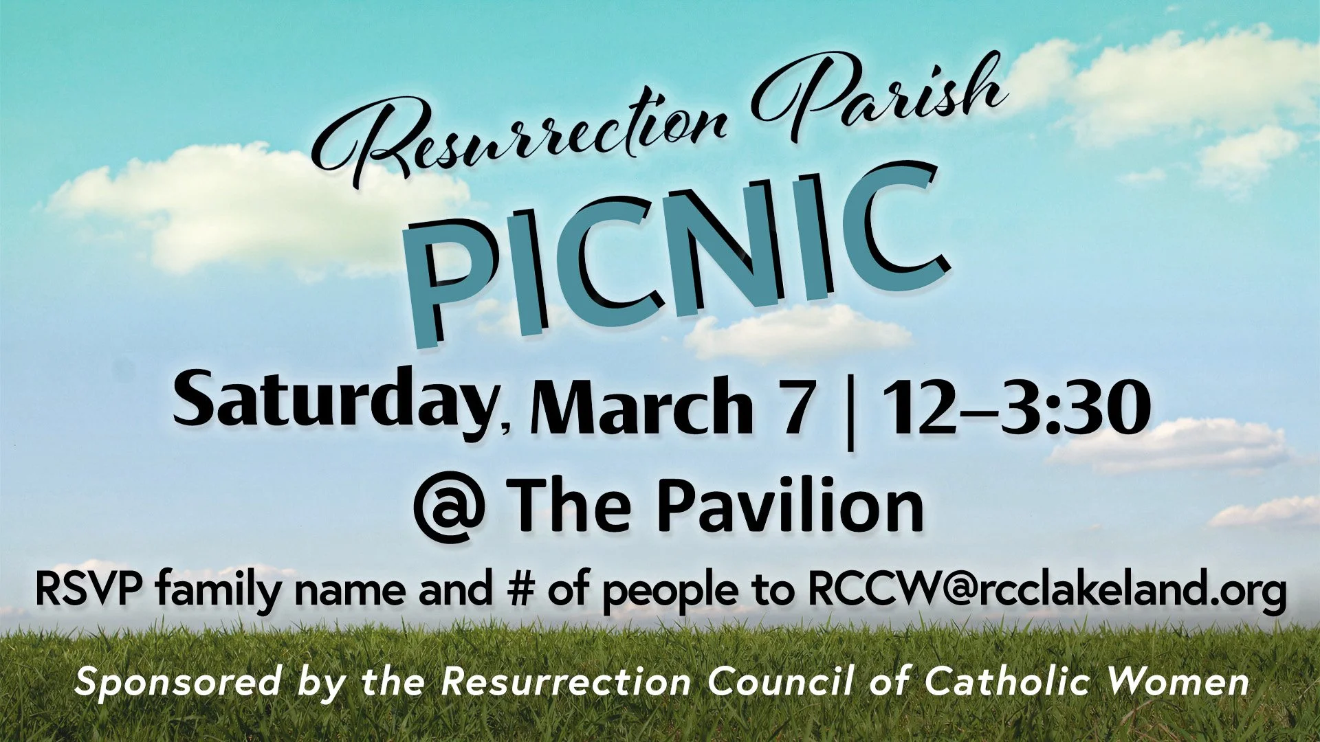 Join us this Saturday for our Parish Picnic from 12-3:30PM.
 #parishpicnic #resurrectionparish