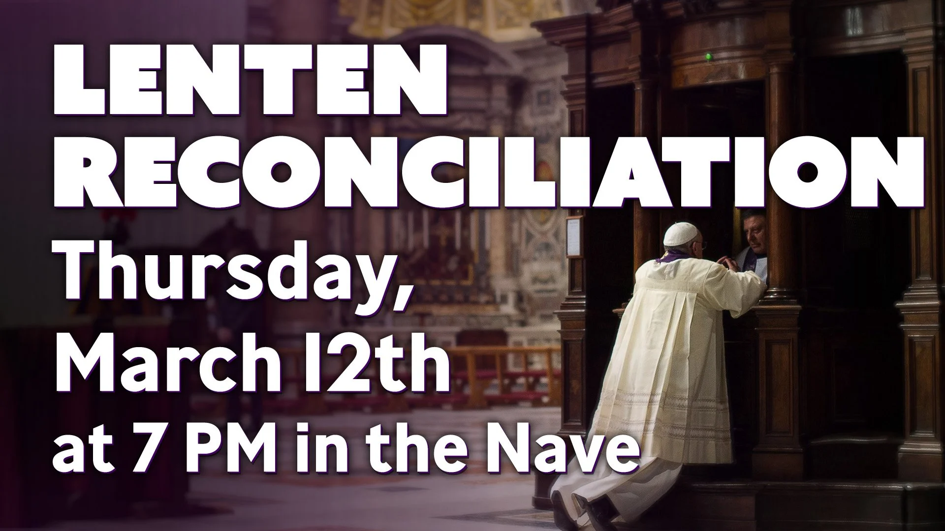 Join us for our Lent Reconciliation. 
.
.
#lent #penance #reconciliation