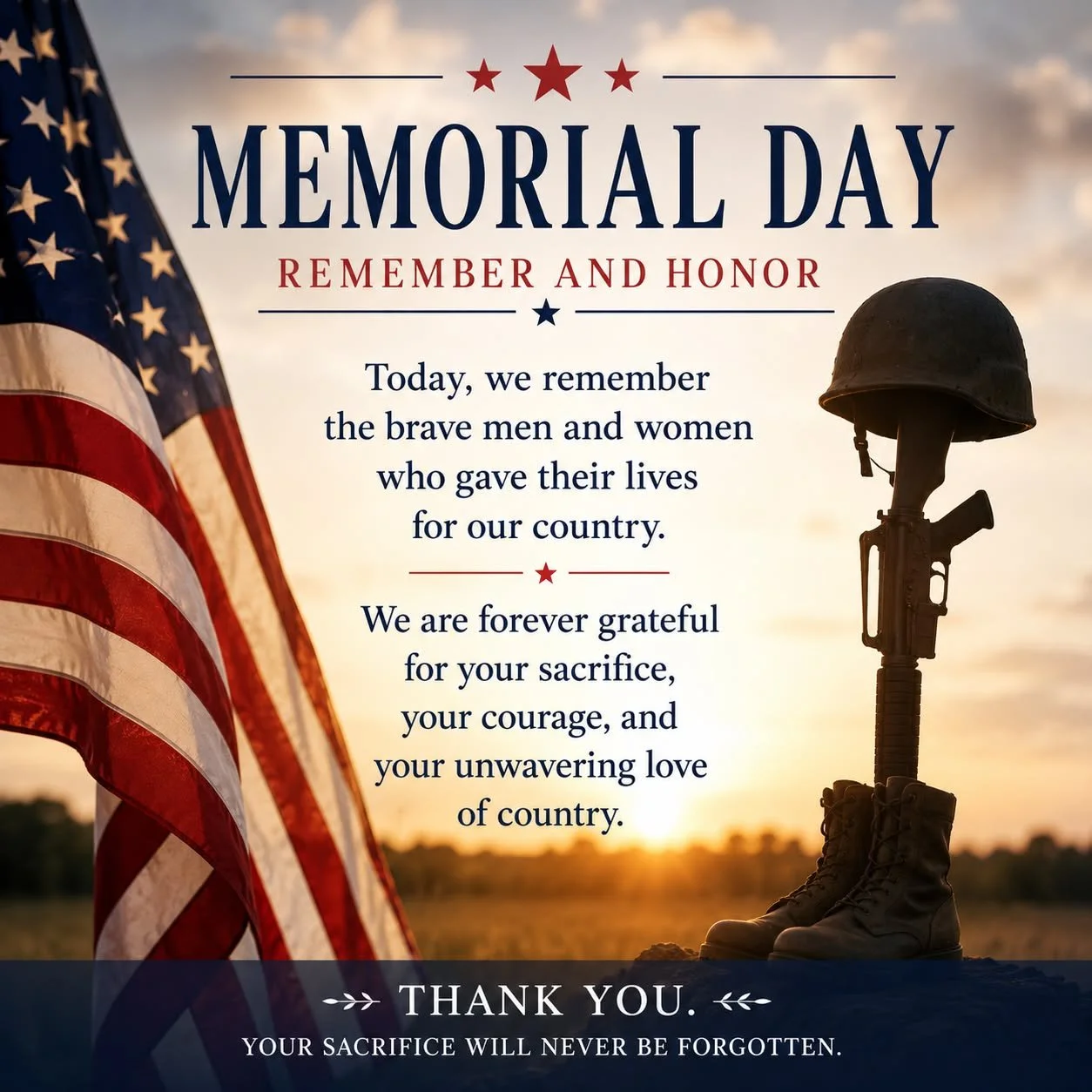 The Parish and School Offices are closed today in honor of Memorial Day.
Las oficinas parroquiales y escolares permanecen cerradas hoy en conmemoraci&oacute;n del D&iacute;a de los Ca&iacute;dos.