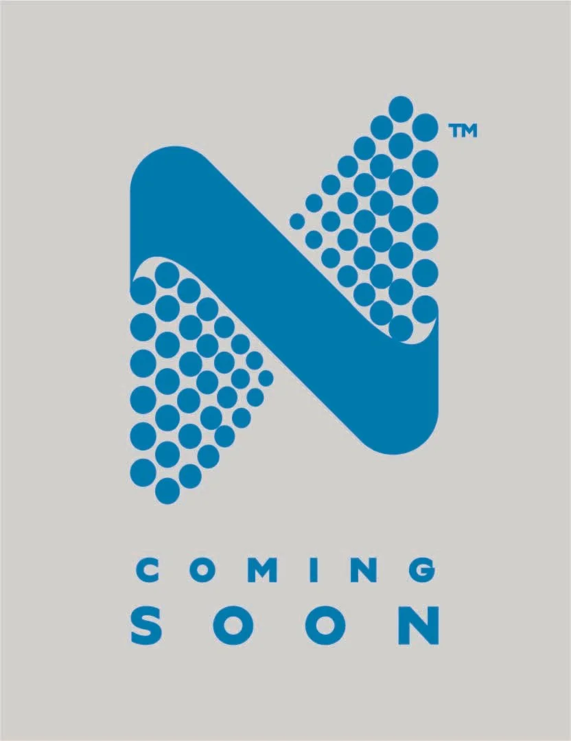 A logo with a stylized letter 'N' made of blue dots on a gray background, with the words 'COMING SOON' beneath it.
