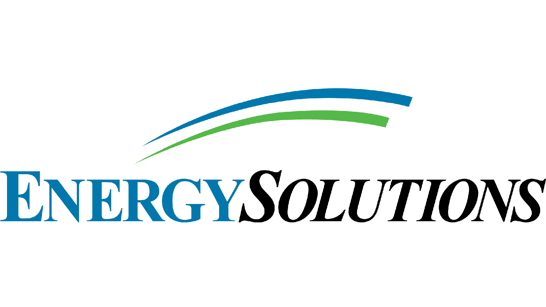 Energy Solutions logo with three curved lines above the text. The word 'ENERGY' in blue and 'SOLUTIONS' in black.