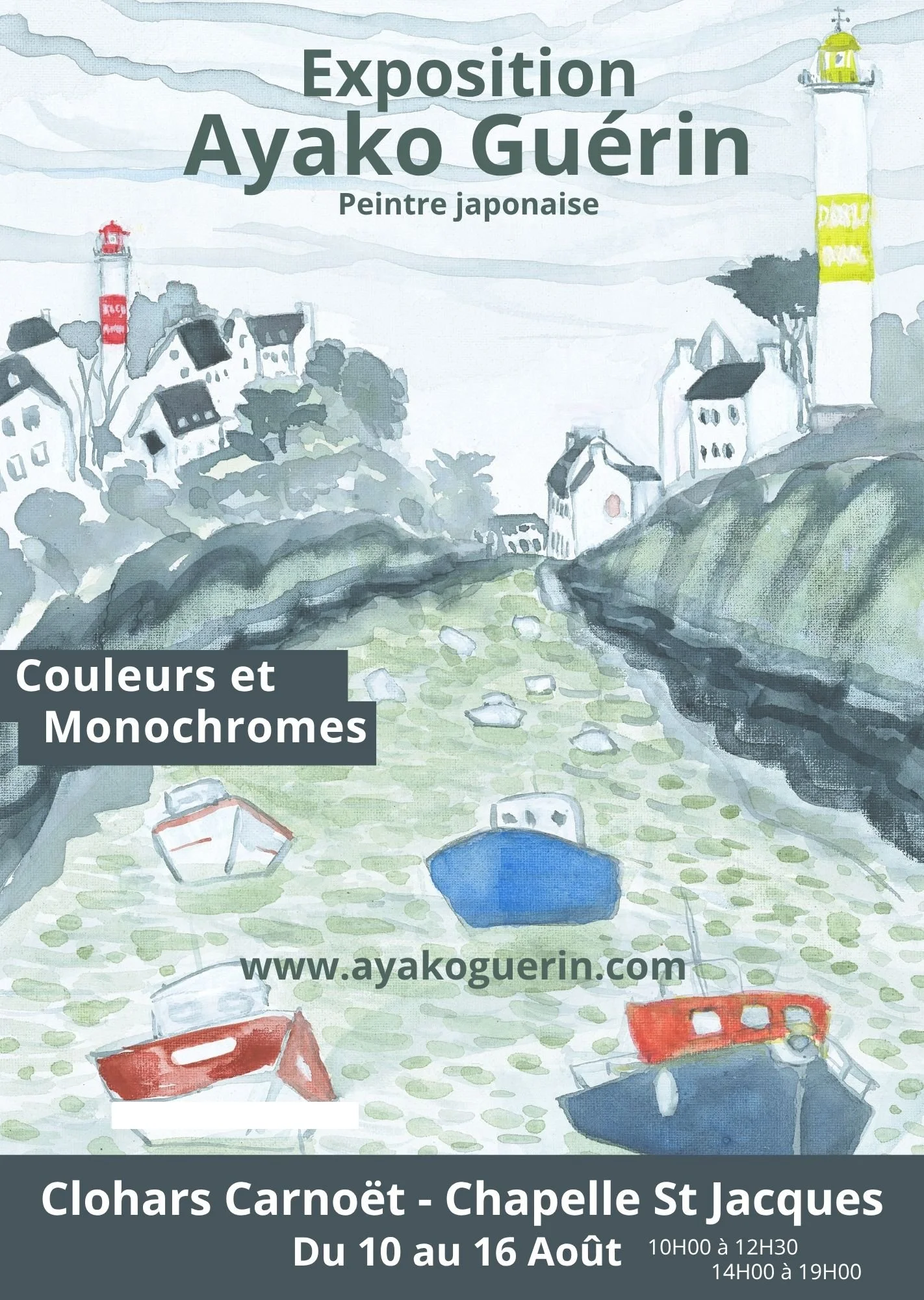 Exposition Ayako Guérin à la Chapelle Saint Jacques à Clohars Carnoët du 10 au 16 août
