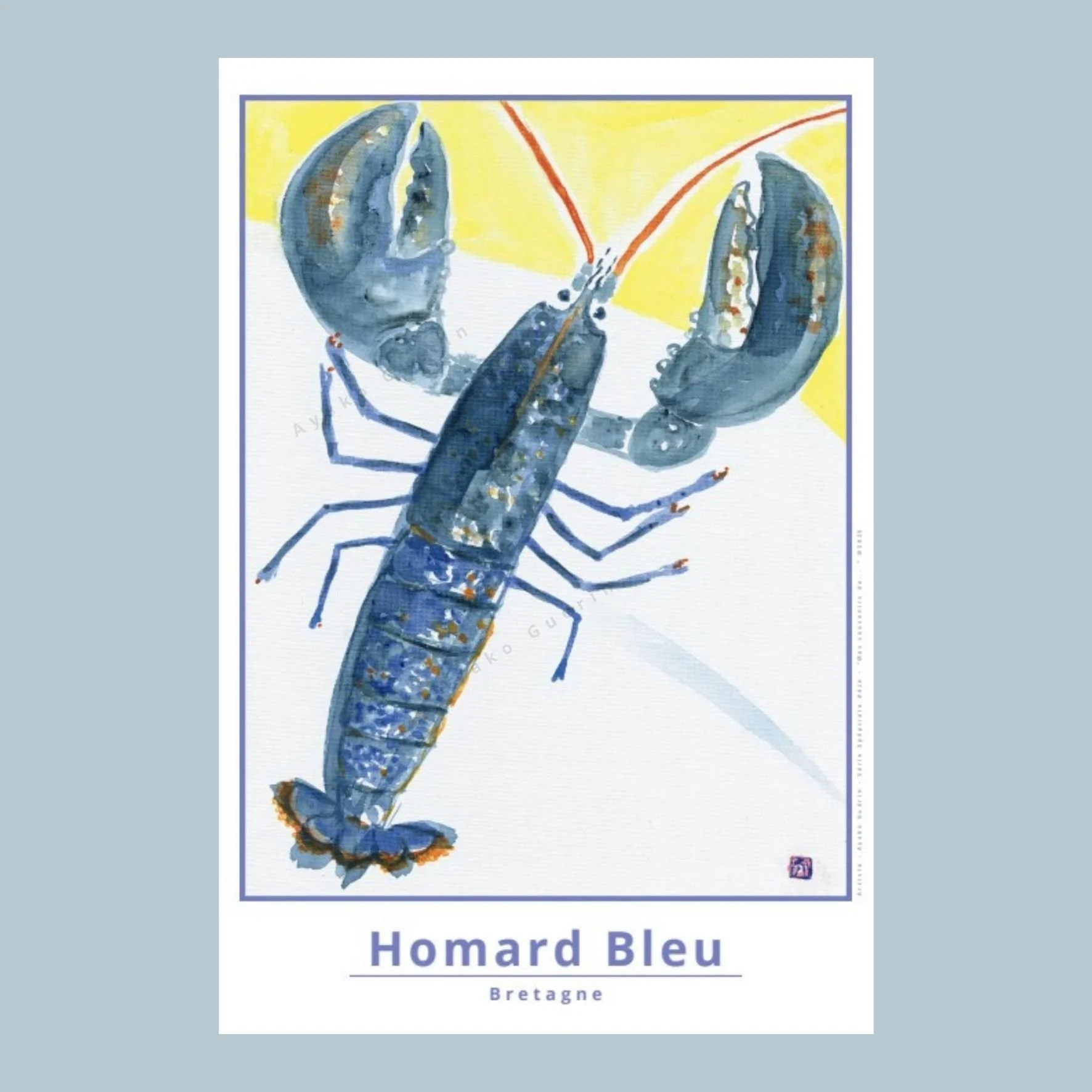Affiche de homard bleu