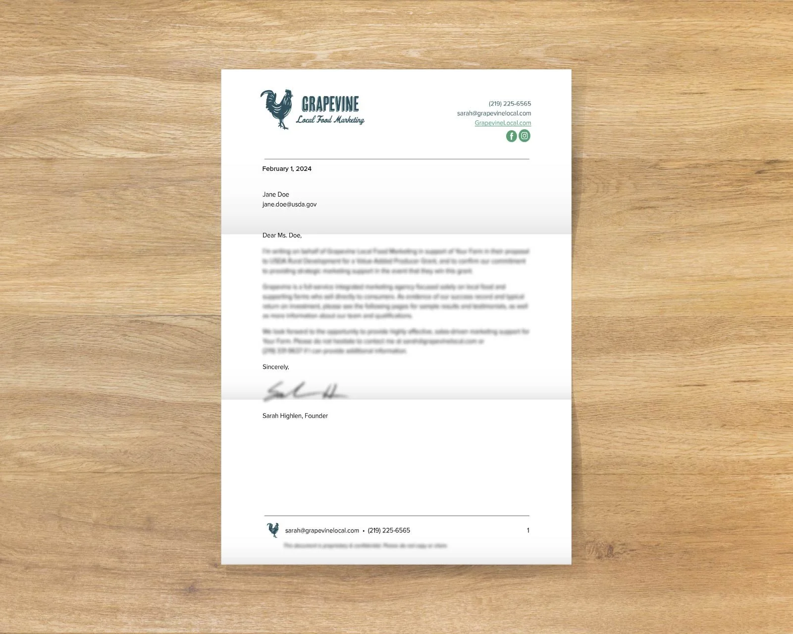 VAPG Letter of Support + VAPG Marketing Plans