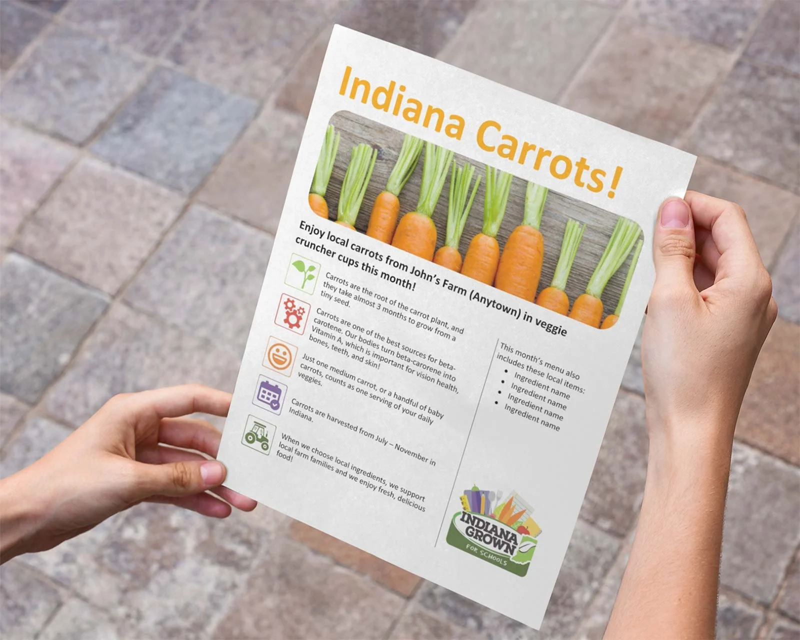Flyer Template for Indiana Grown for Schools
