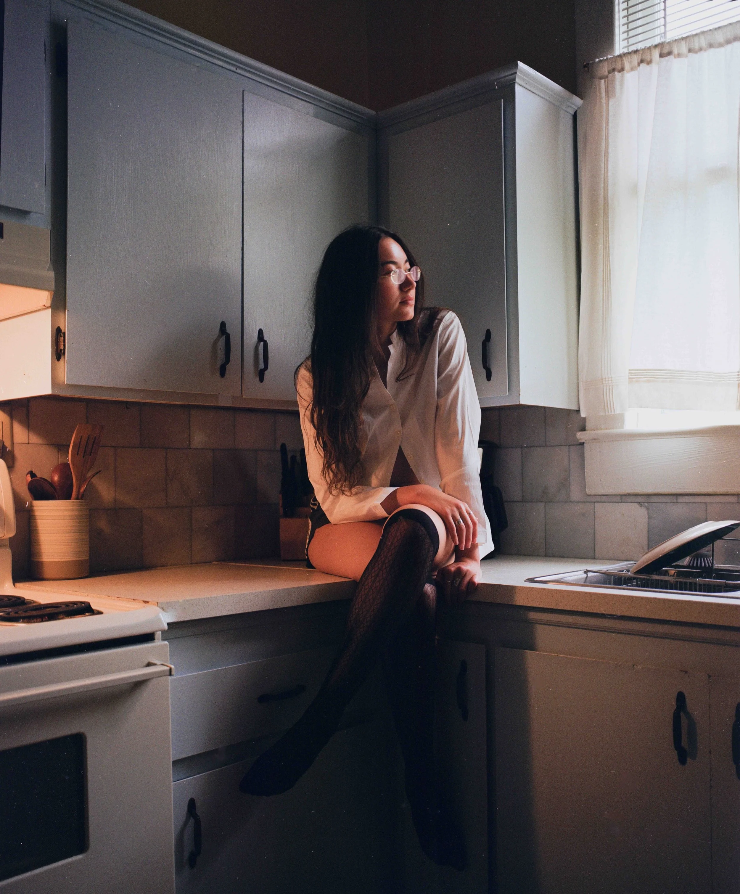 Julia in her kitchen