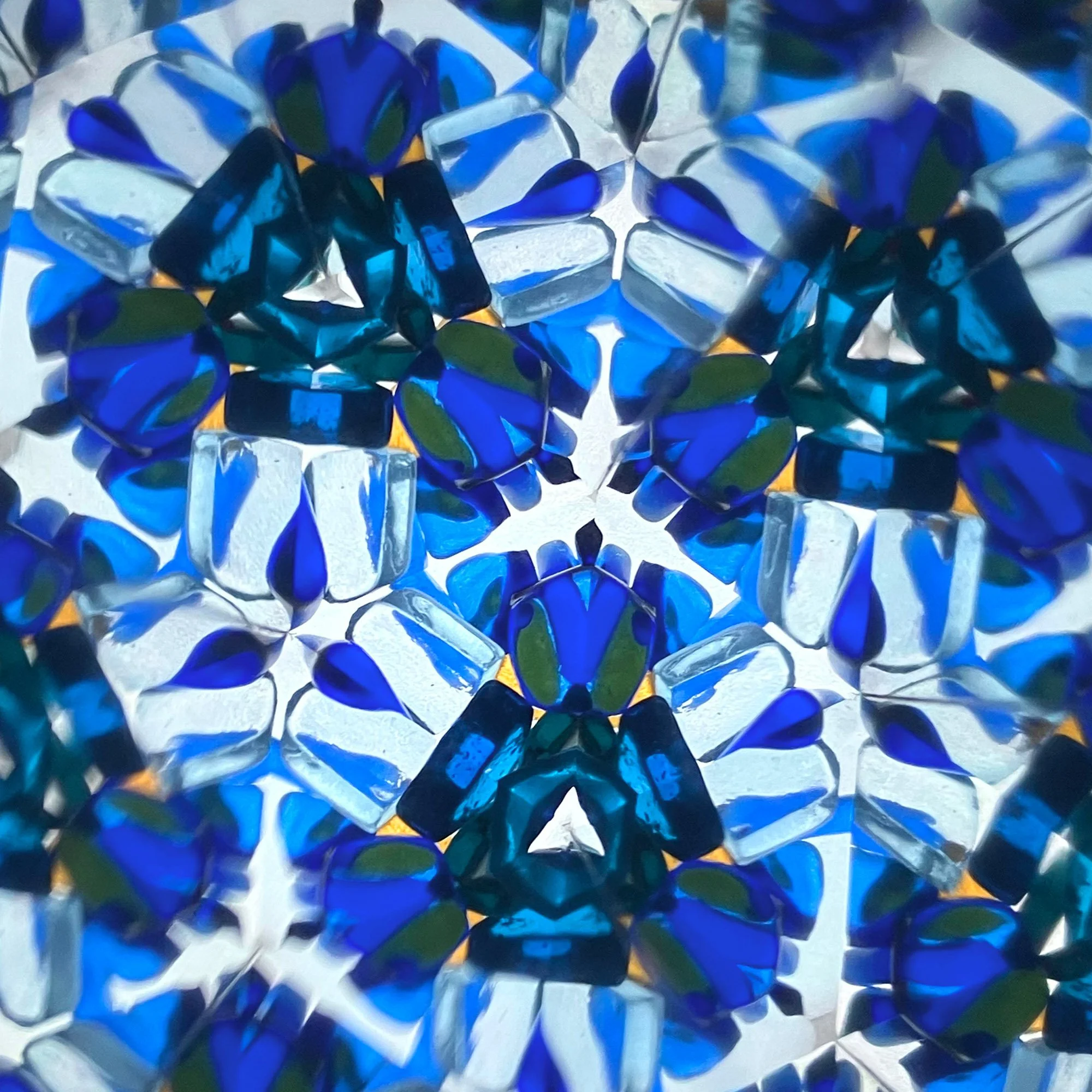 Blue Mandalas: Geometry of Light