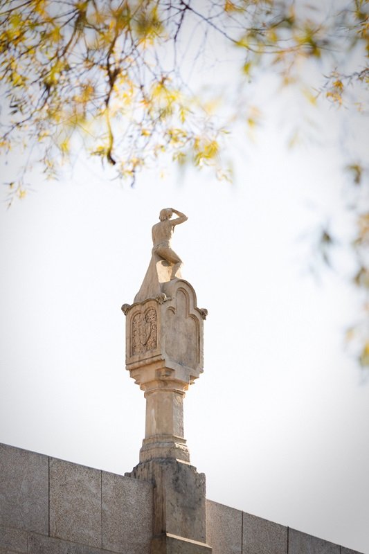 Regensburg Bruckmandl auf der Steinernen Brücke