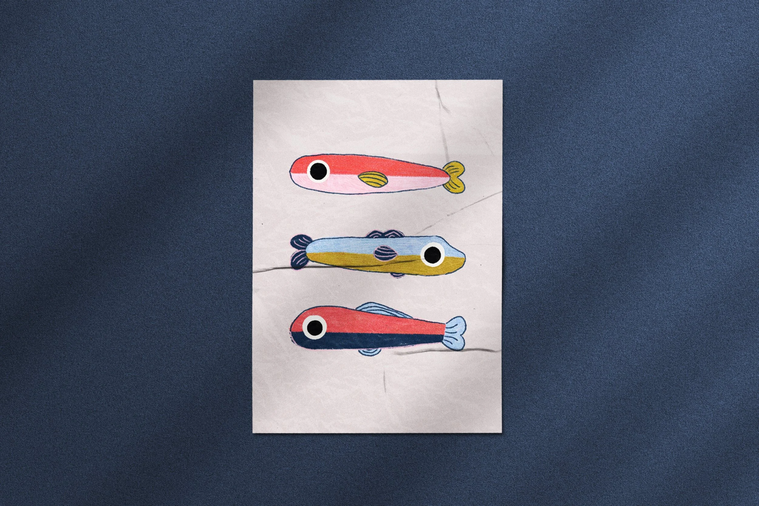 Illustration poissons colorés