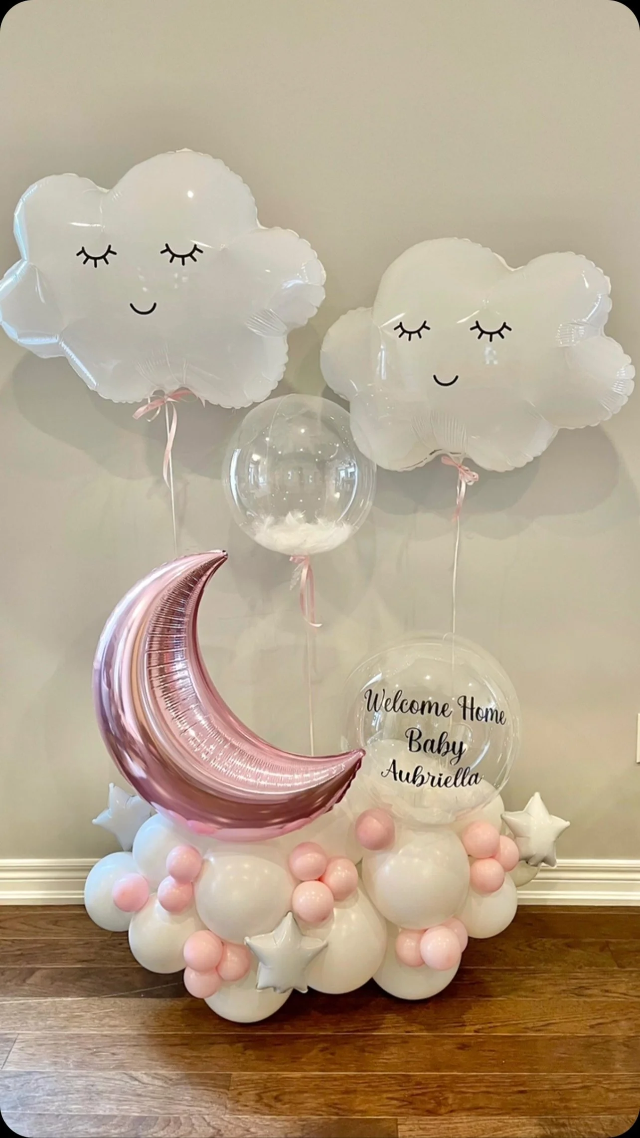 Welcome Home  Adorable welcome home baby balloon stack