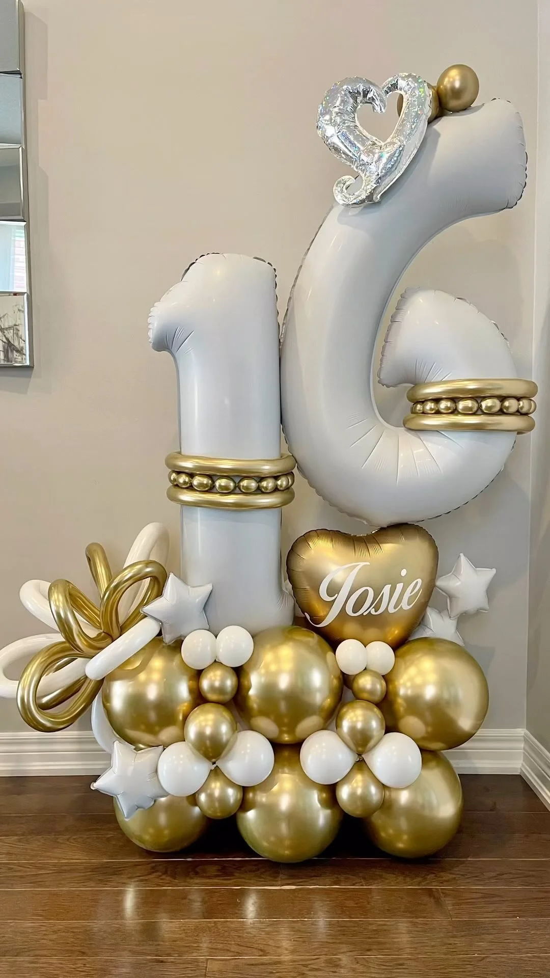 Birthday Party  Sweet 16 Birthday Party Balloon Stack