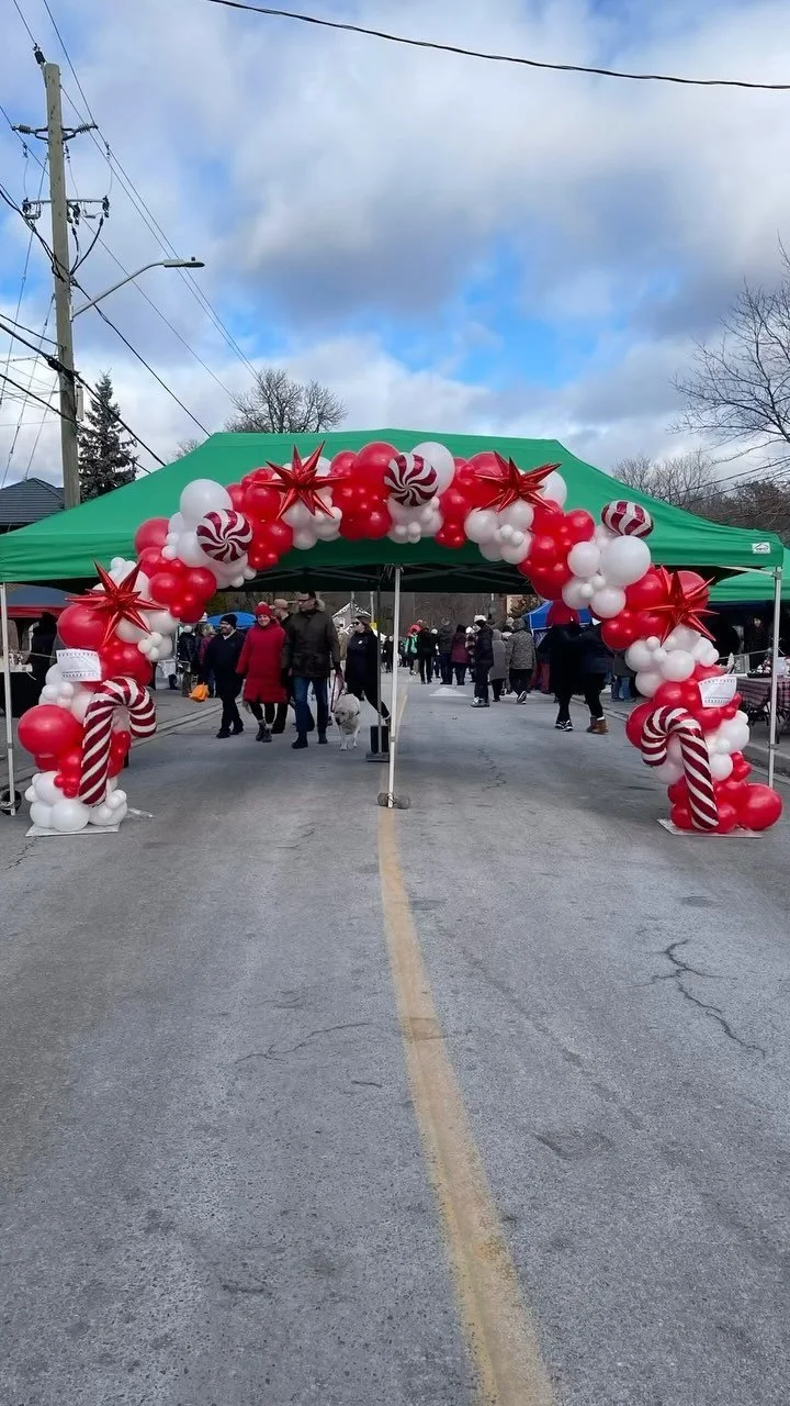Christmas  festive arch decorated for community event