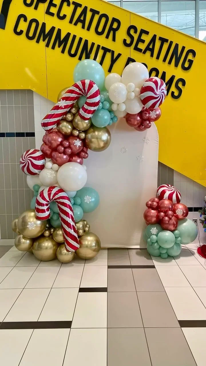 Corporate Christmas Event  festive balloon garland