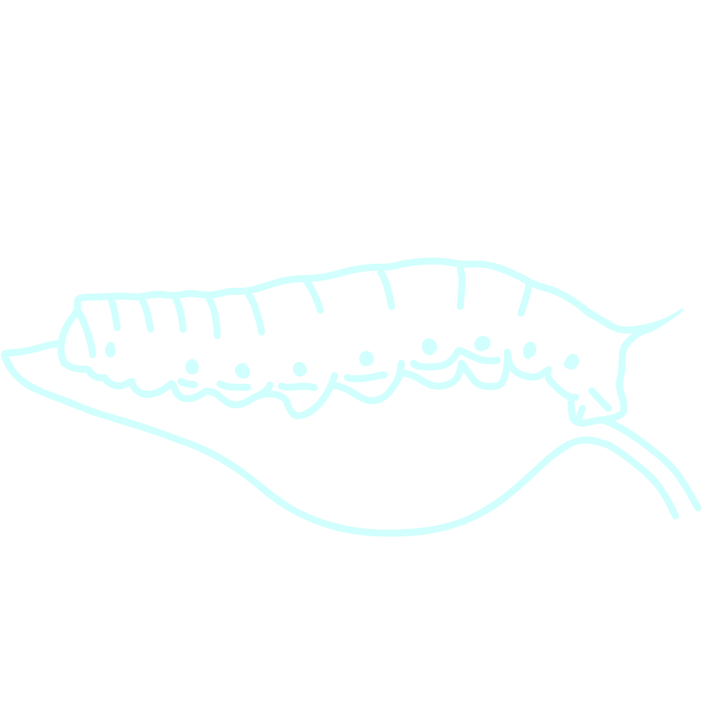 An illustration of a caterpillar on a leaf