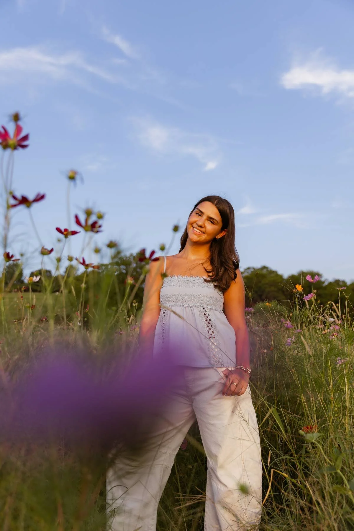 graduation photography flower field session