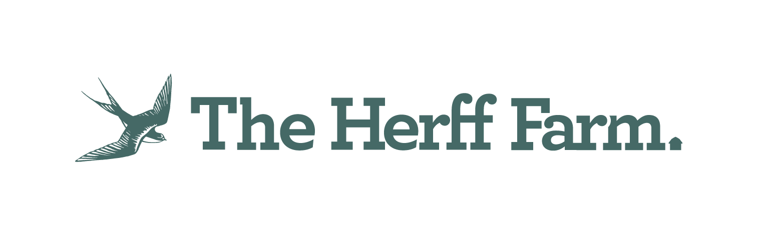 Logo of The Herff Farm with a flying bird illustration