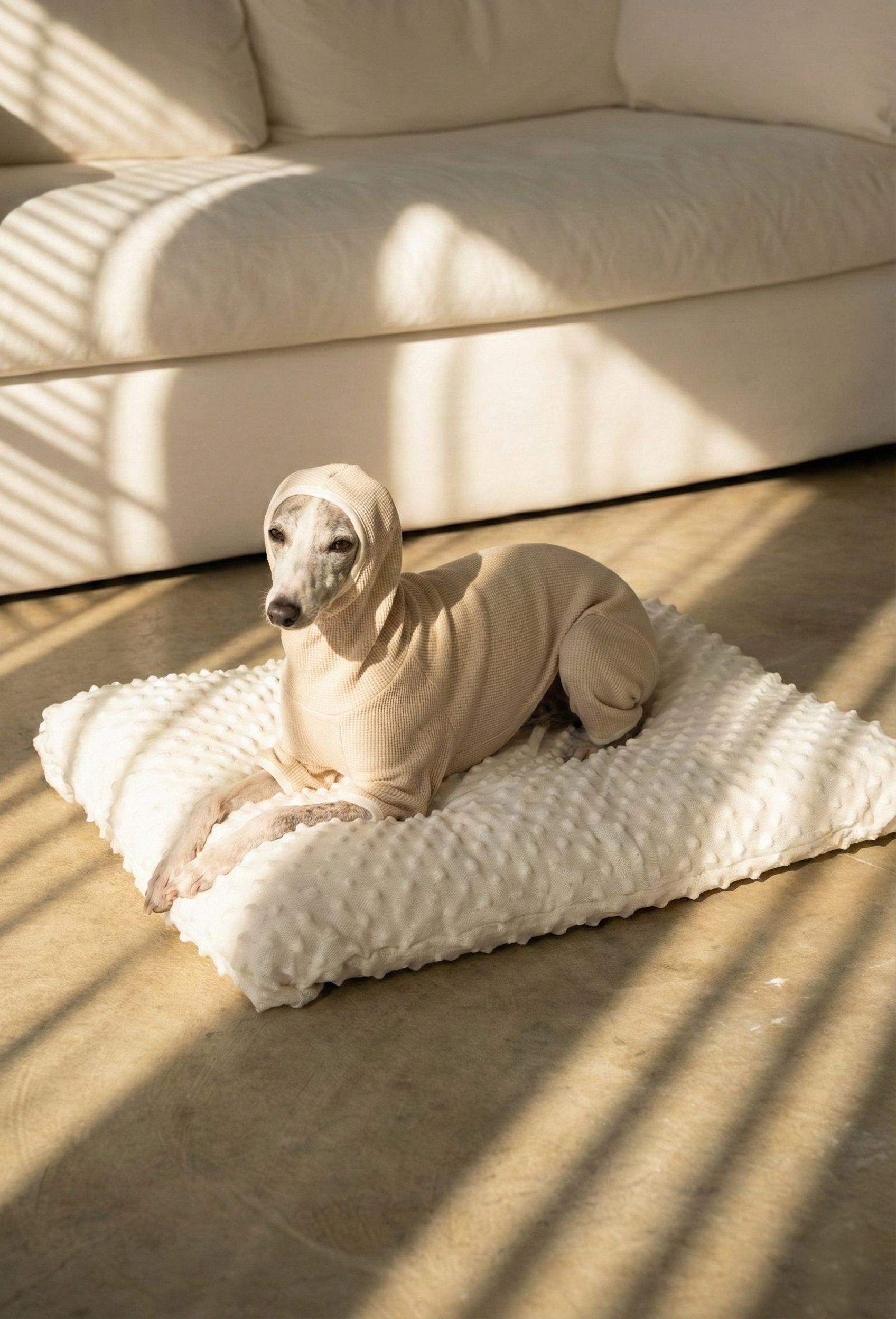 🟦 The Signature Urchin Knit Bed（white)