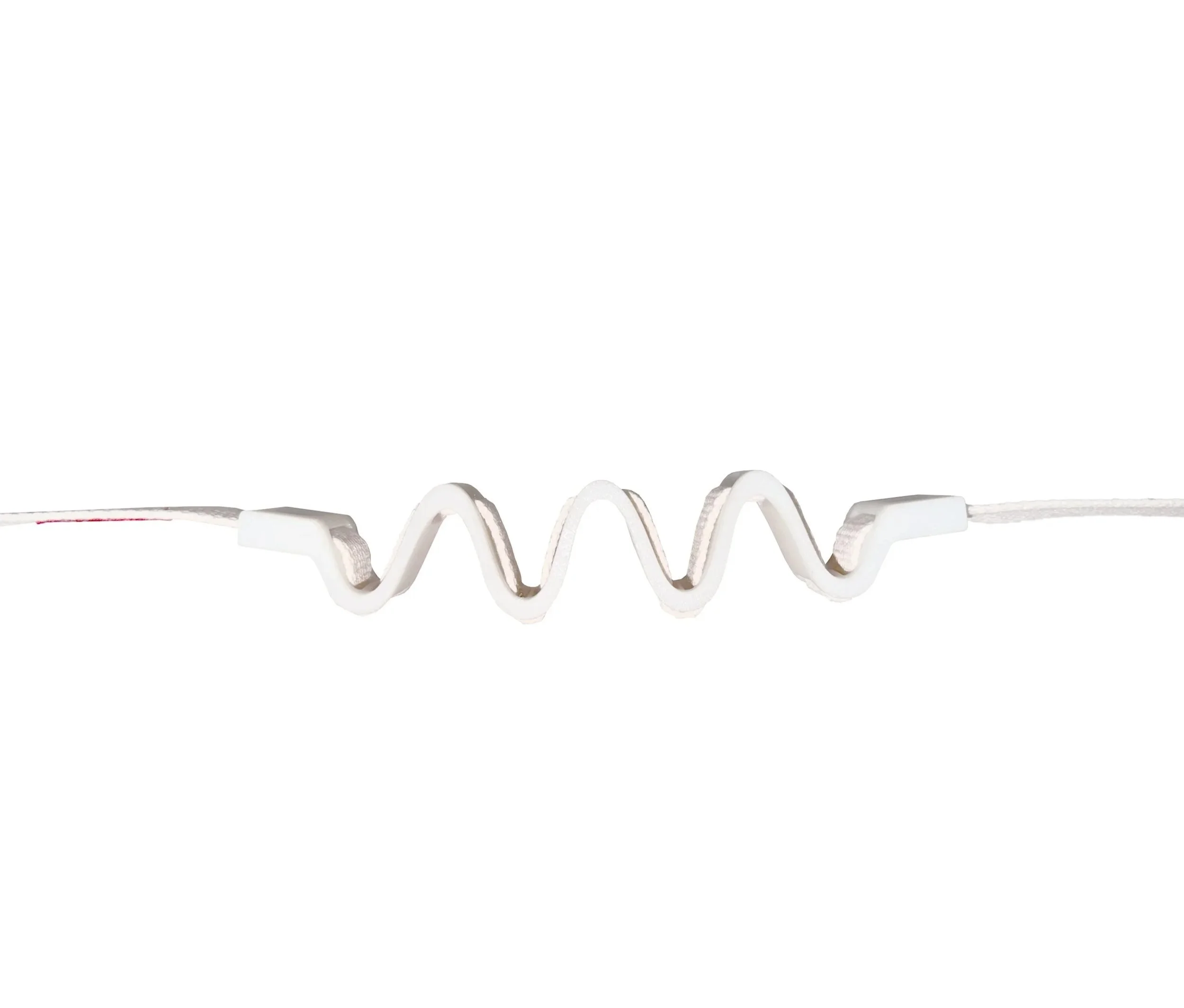 Full view of the off-white 3D-printed wave dog leash