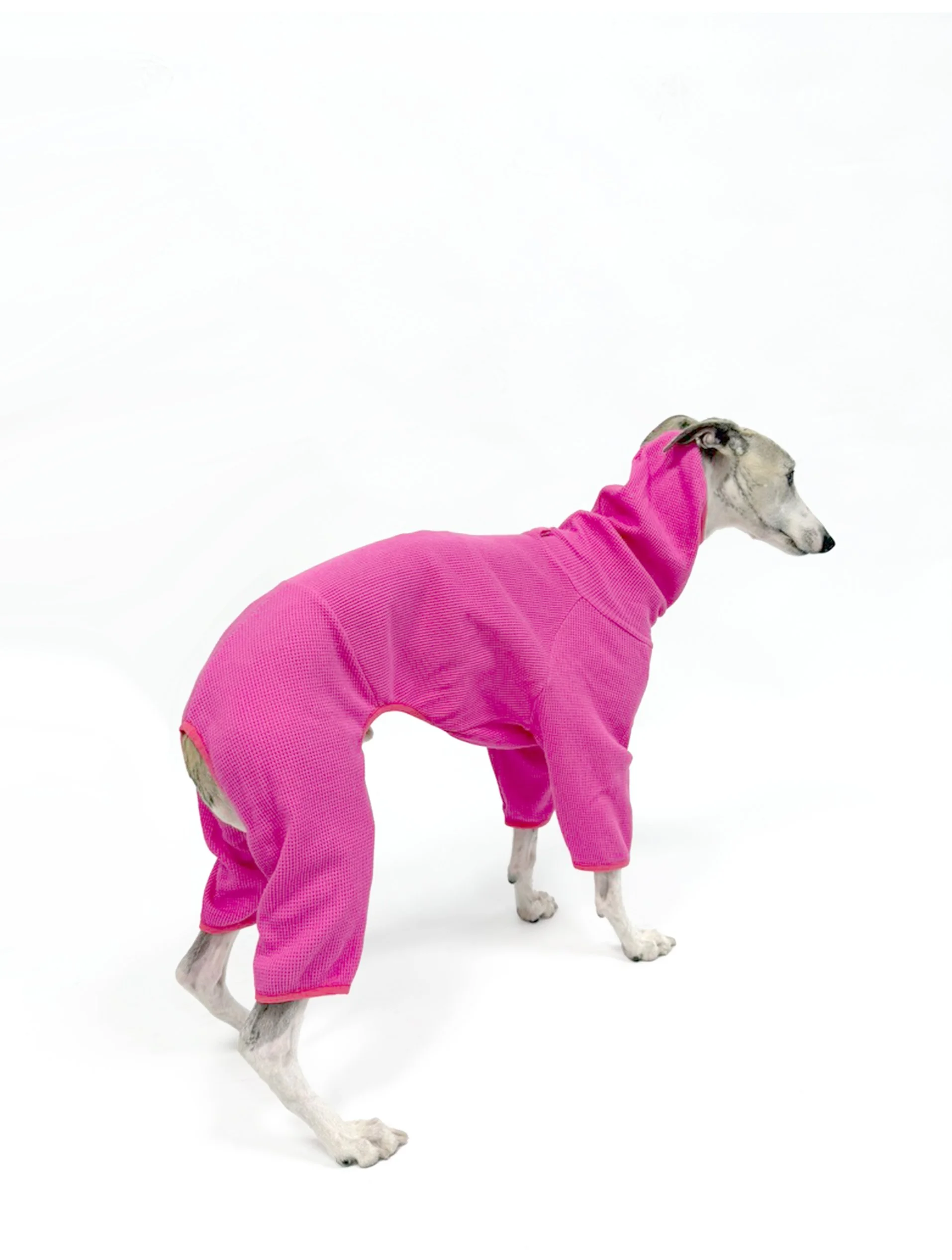 Pink Dragonfruit waffle knit pet pajamas, high stretch comfortable dog clothes