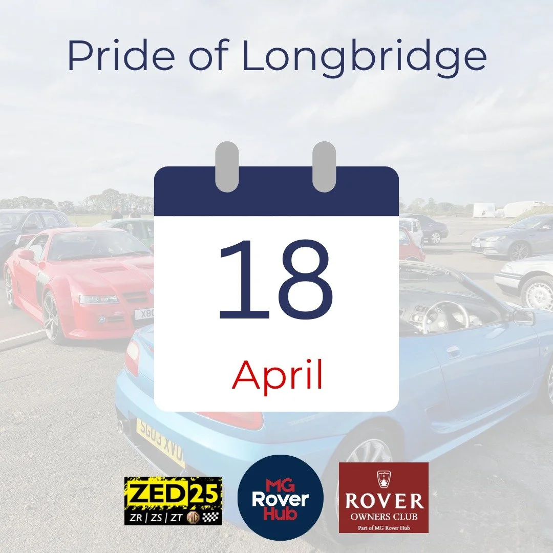 Next week sees the annual gathering at Cofton Park - Pride of Longbridge! 

In partnership with Zed25 and the Rover Owners Club, our stand will feature a fantastic range of Longbridge-produced cars.

We still have a few spaces left - check out our ev