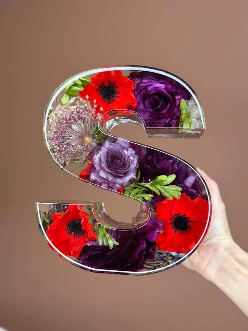 The XL floral letter filled with wedding flowers