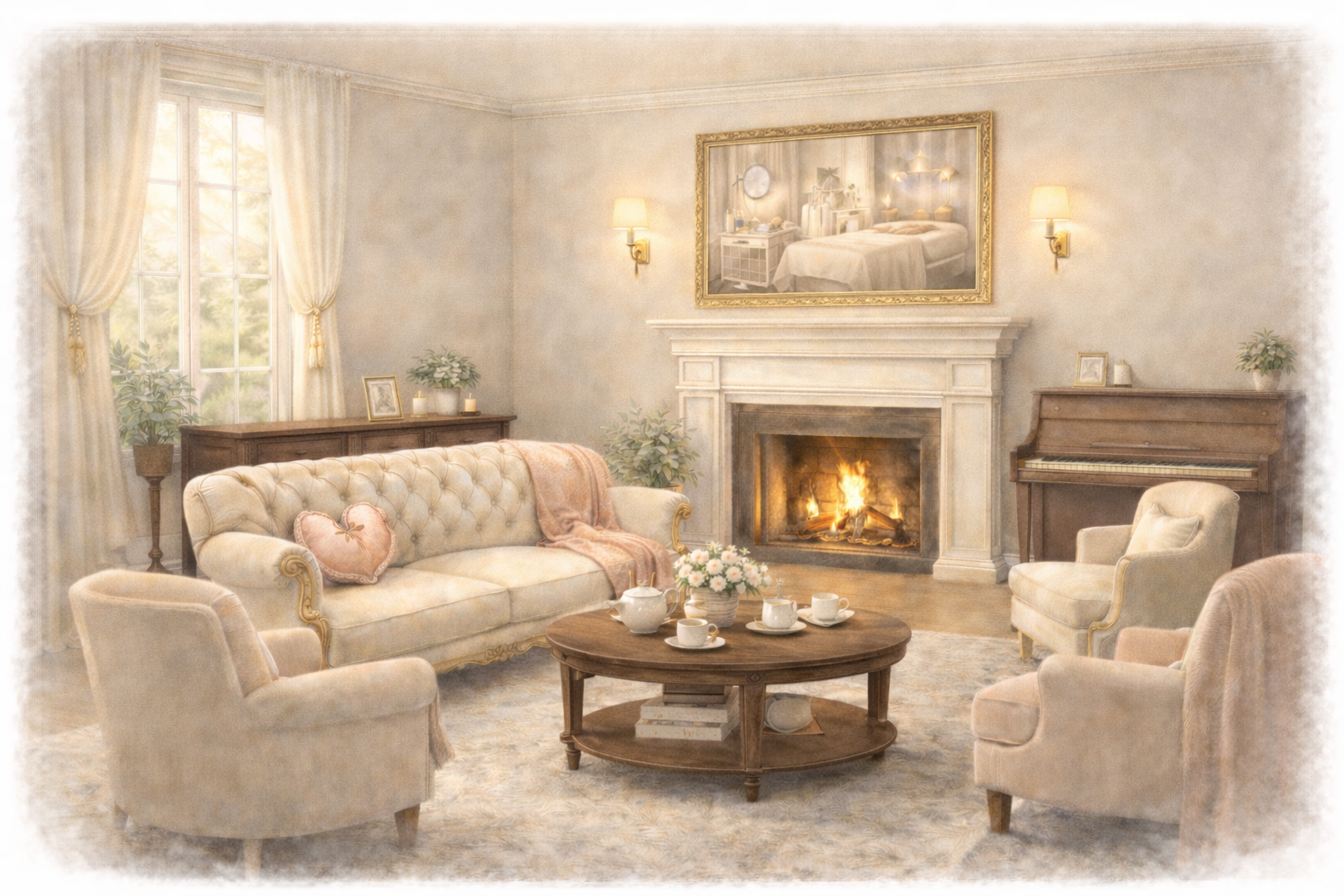The Family Room inside The Esthetician Marketing House, an intimate community for estheticians