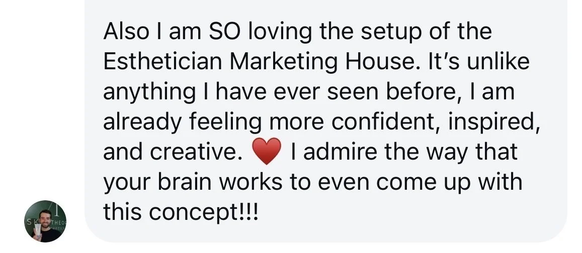 Marketing House guest sharing that the experience is unlike anything she has seen before and feels inspired and confident