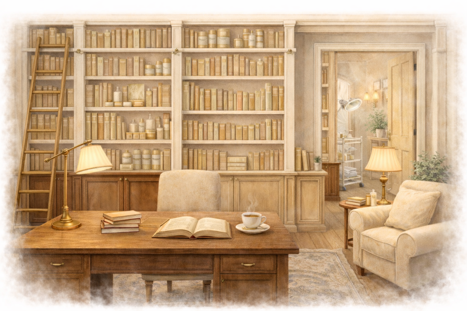 The Library inside The Esthetician Marketing House, a growing archive of marketing education for estheticians