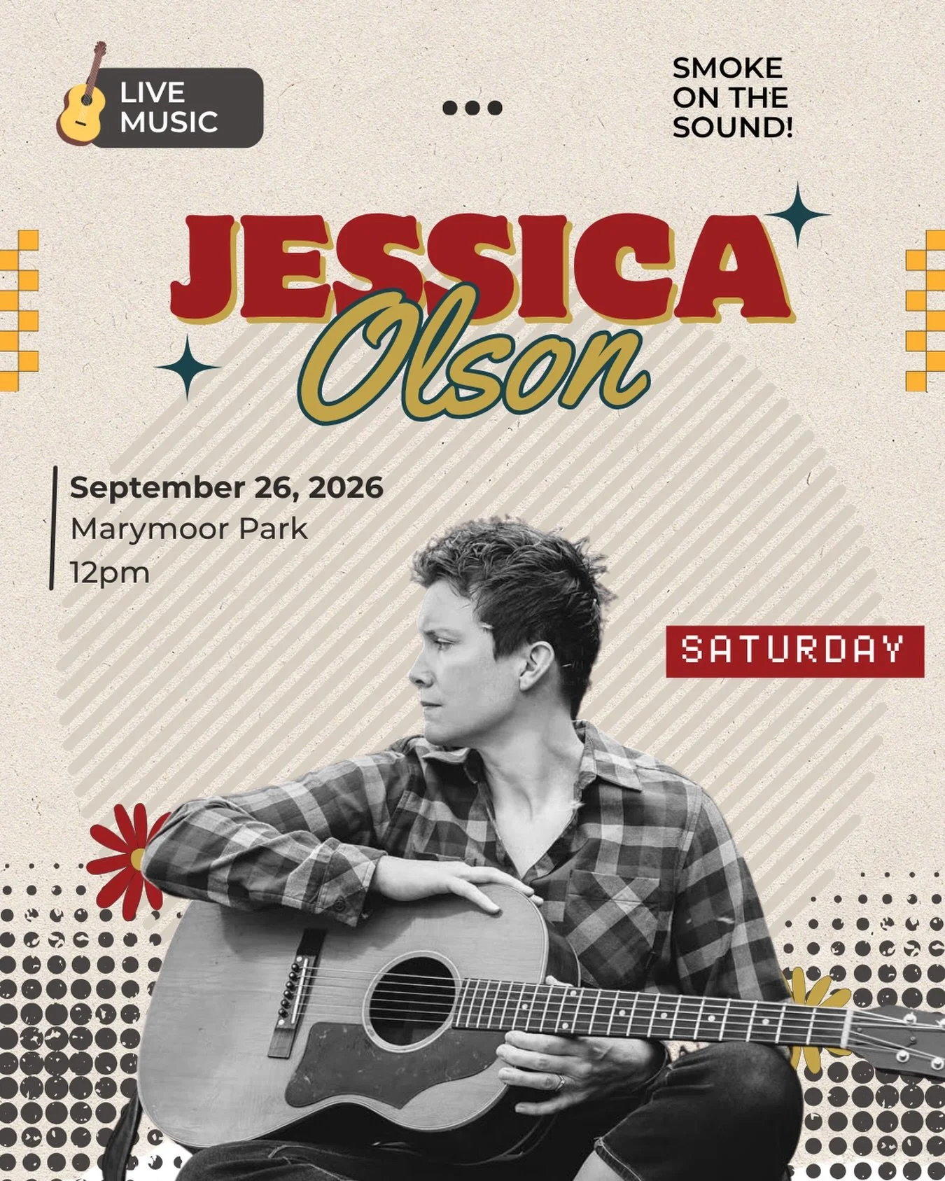 🎶 Live music is coming to Smoke on the Sound! 🎶
We&rsquo;re excited to announce that Jessica Olson (@jessicaolsonmusic ) will be taking the stage at 12 PM PT to kick off an afternoon of great tunes at the park.

Come hang out, grab a cold beer, enj