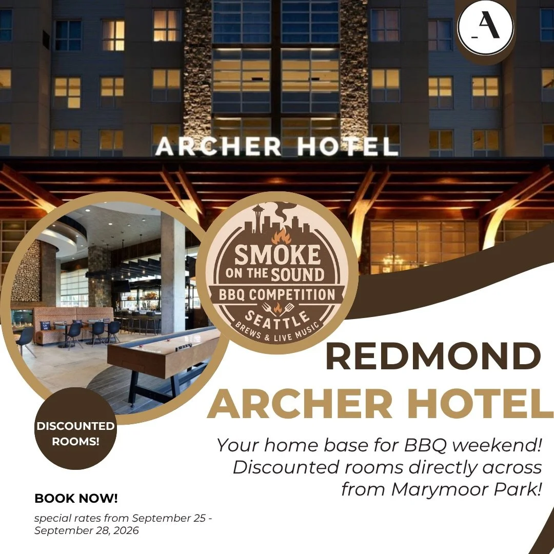 Your perfect home base for Smoke on the Sound is just across the street! Our discounted, dog-friendly Archer Hotel room block is now live for all attendees, competitors, and judges. 
Head to the link in our bio to book! 

#archerhotel #archerhotelred