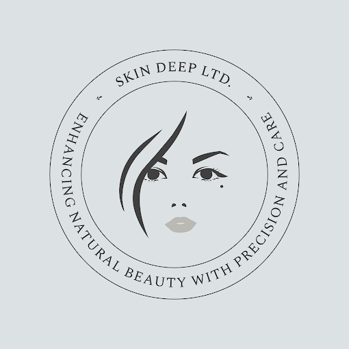 Logo for Skin Deep Ltd featuring a stylized female face with natural makeup, surrounded by the text 'Skin Deep Ltd. Enhancing Natural Beauty with Precision and Care'.