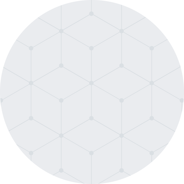 A digital graphics image of a circular pattern with a hexagonal grid design in light gray on a light background.
