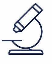 Line drawing of a microscope.