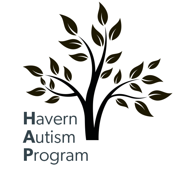 A black and white logo featuring a stylized tree with many leaves, accompanied by the text 'Havern Autism Program'.