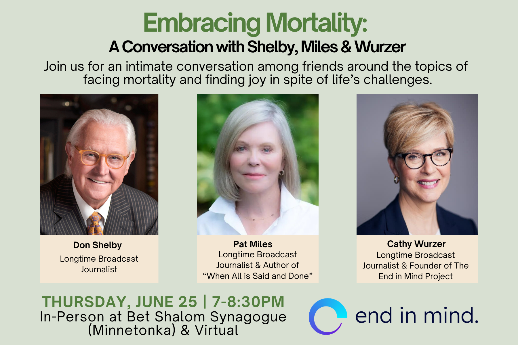 Event Recap: Embracing Mortality: A Conversation with Shelby, Miles &amp; Wurzer