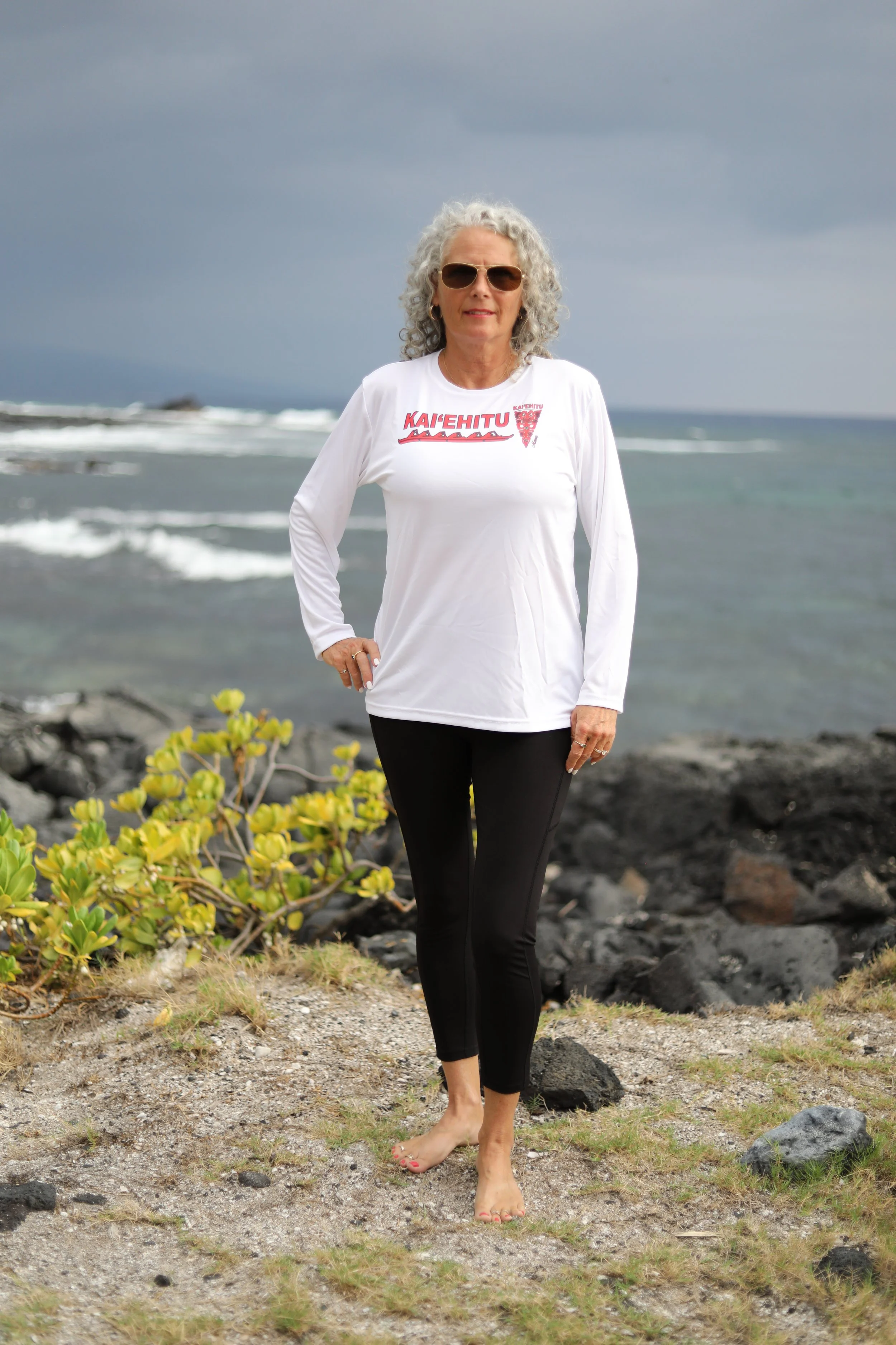 White or Red Long Sleeve T-Shirt