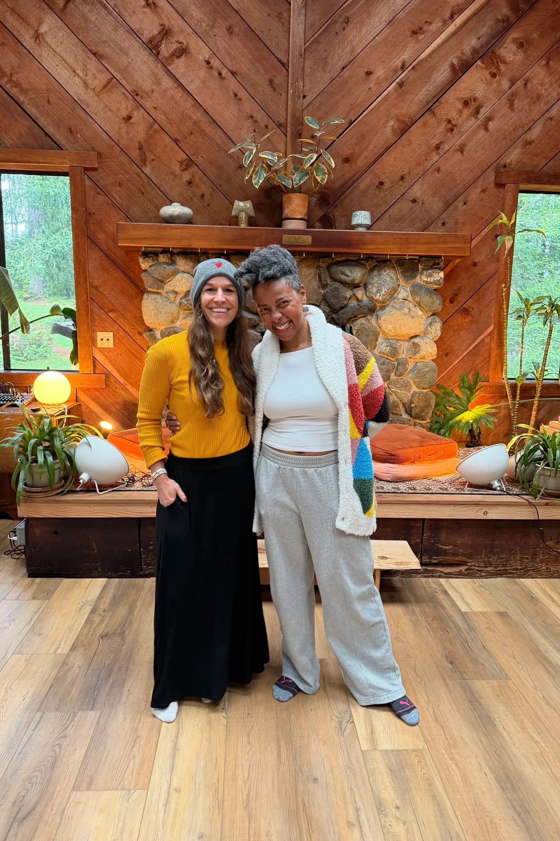 Monique Pearson and Christine Raschke at the Mendocino Catalyst Retreat at Spirit Camp.