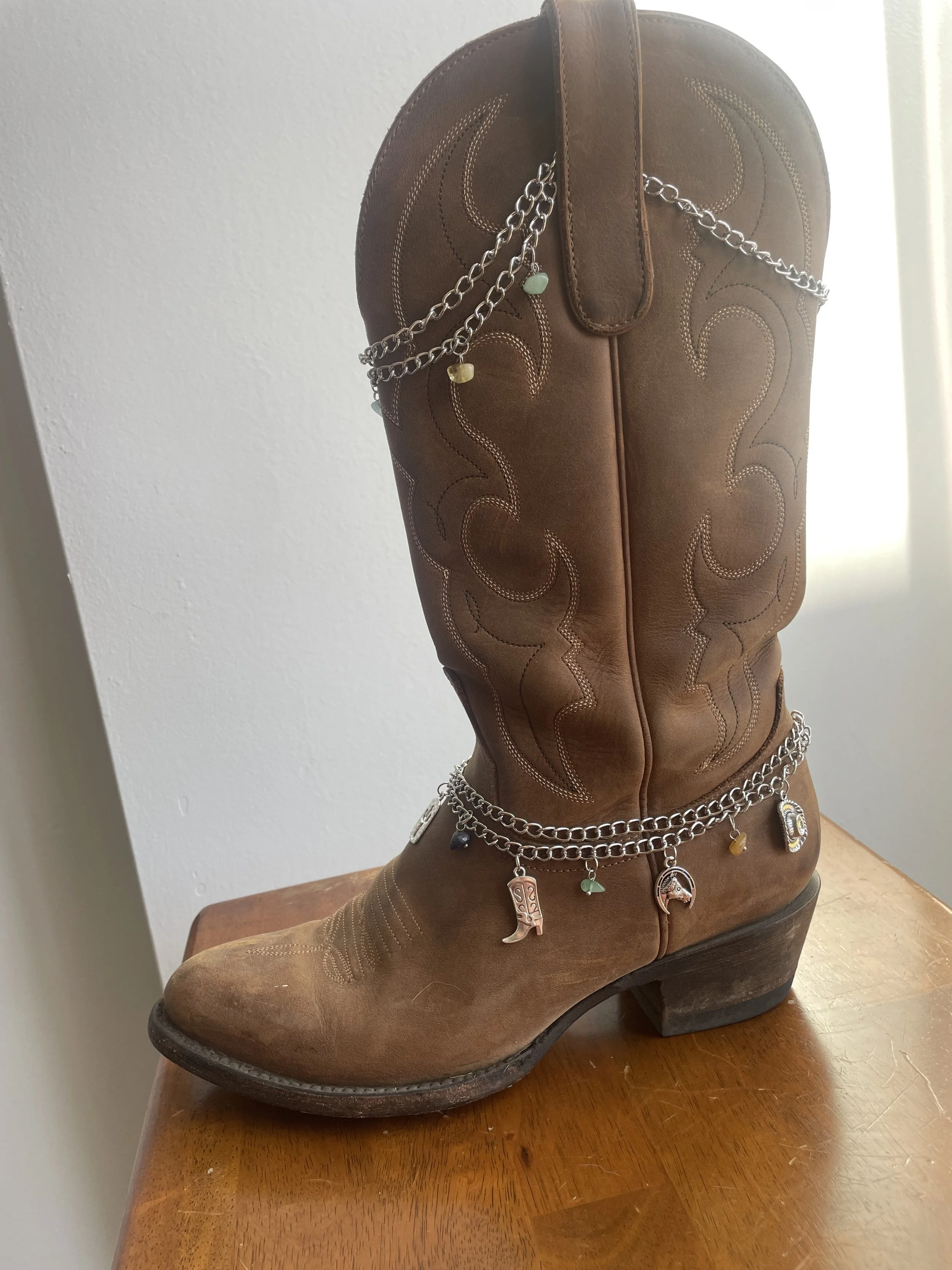 Silver Double Strand Boot Charm