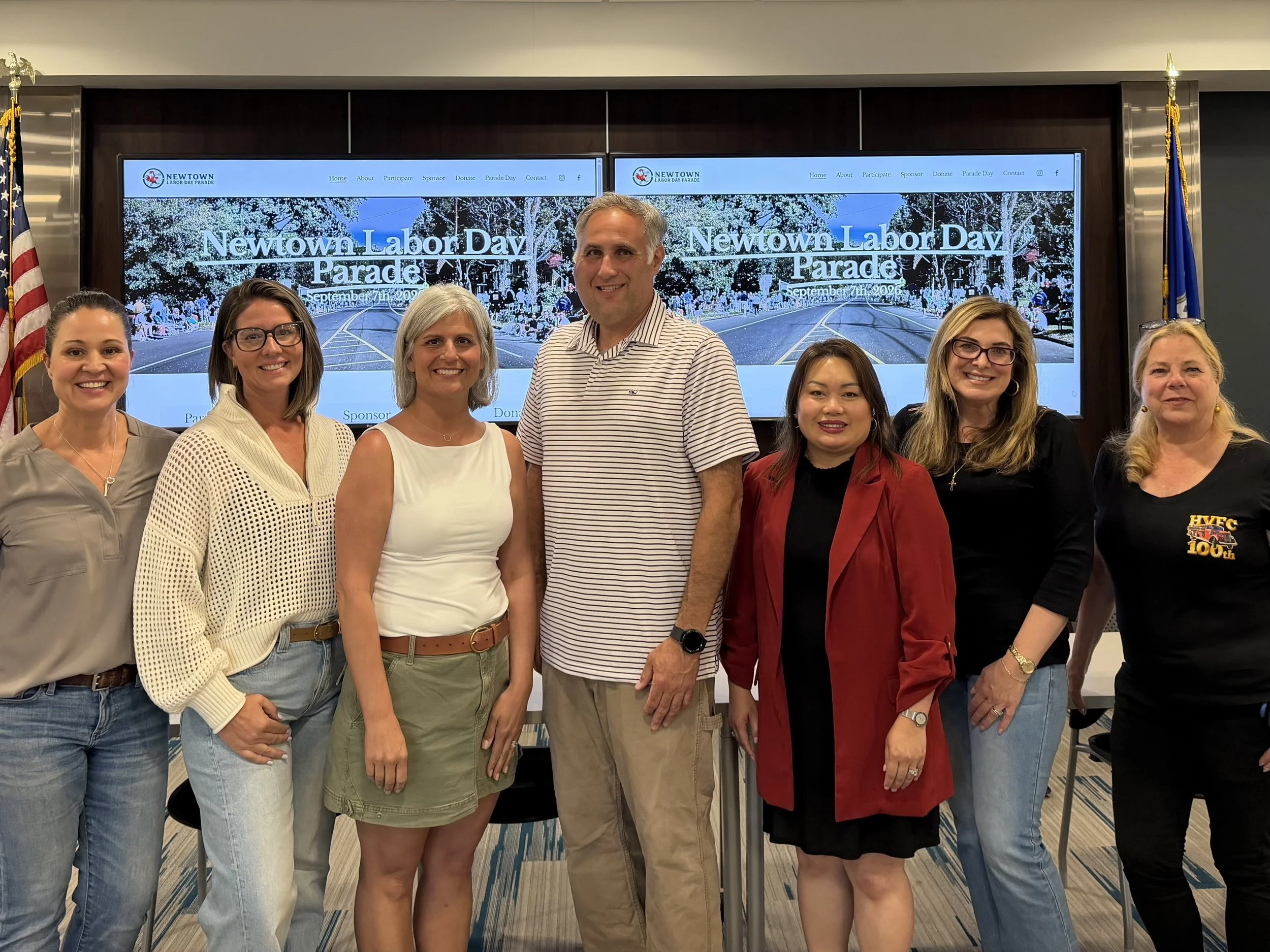 Parade committee photo: Cara Lemieux, Adriane Garvin, Nicole Kullgren, Doug Pregman, Sarina Manibanseng, Julia Crisci, Donna Ball