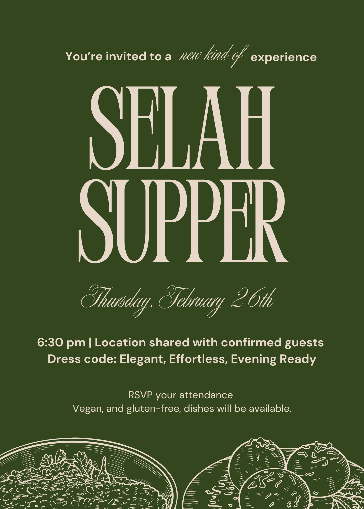 Selah Supper | Thursday February 26th at 6:30PM